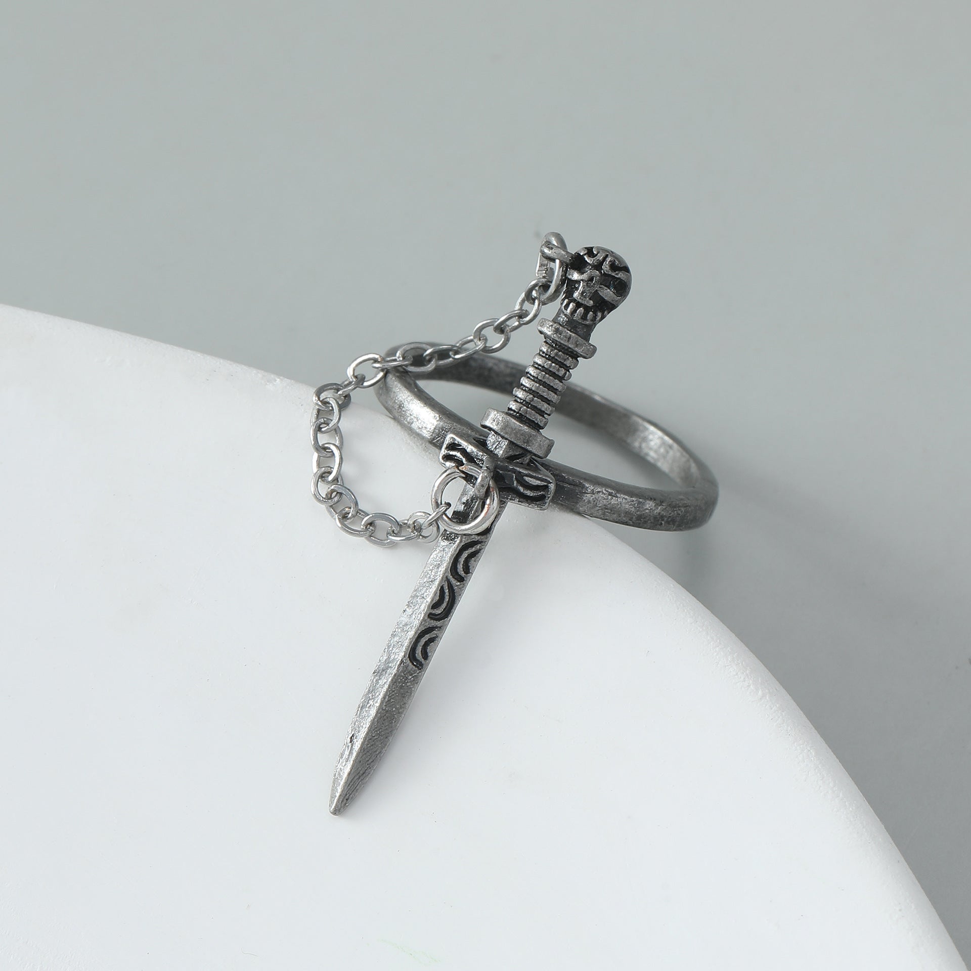 Gothic Dark Cross Sword Ring