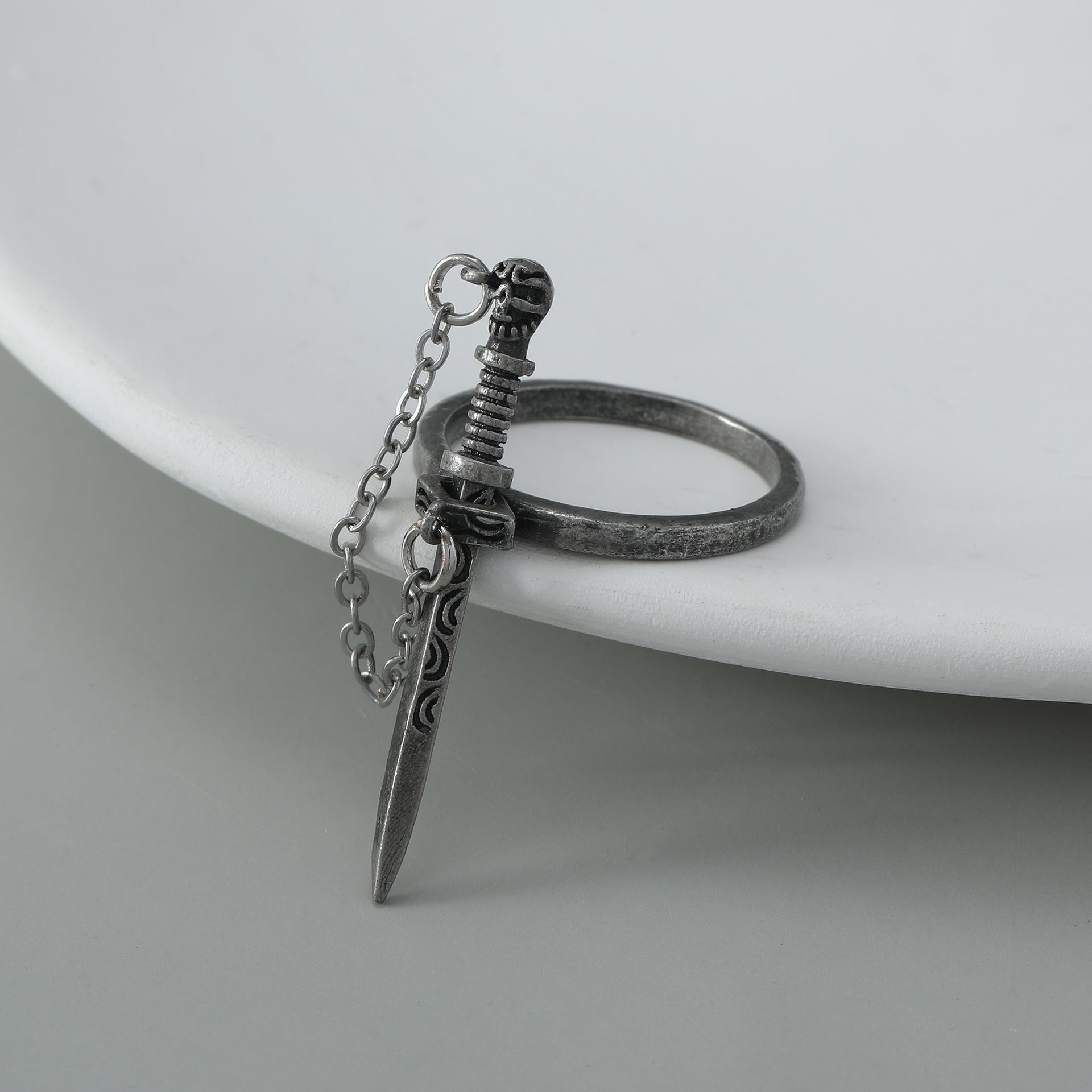 Gothic Dark Cross Sword Ring